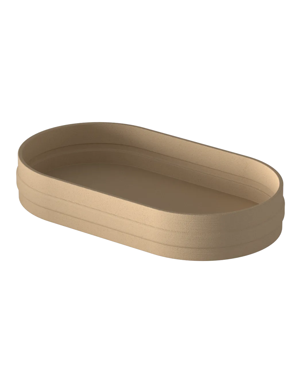 Oval Tray — Elongated catchall with a softly raised rim